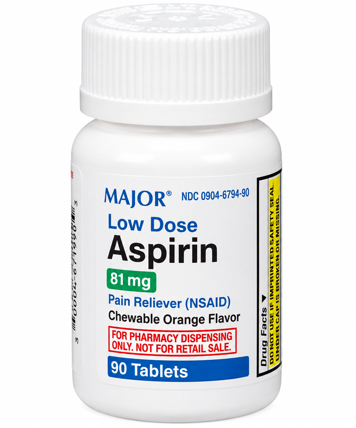 Aspirin 81mg Chewable Orange-#90 (NDC#68462-267-30 LOT##19250906)