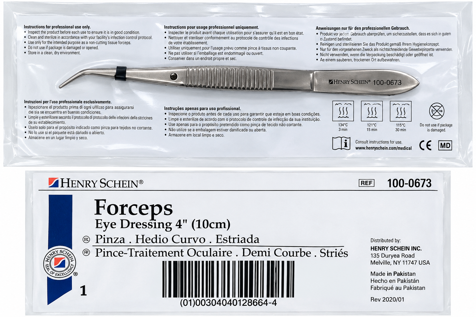Dressing Forcep Curved 4" Stainless Steel-1 single Forcep