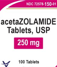 (Diamox) Acetazolamide 250mg-#100 tablets (NDC#  72578-0150-01 lOT#ZAO2443A)