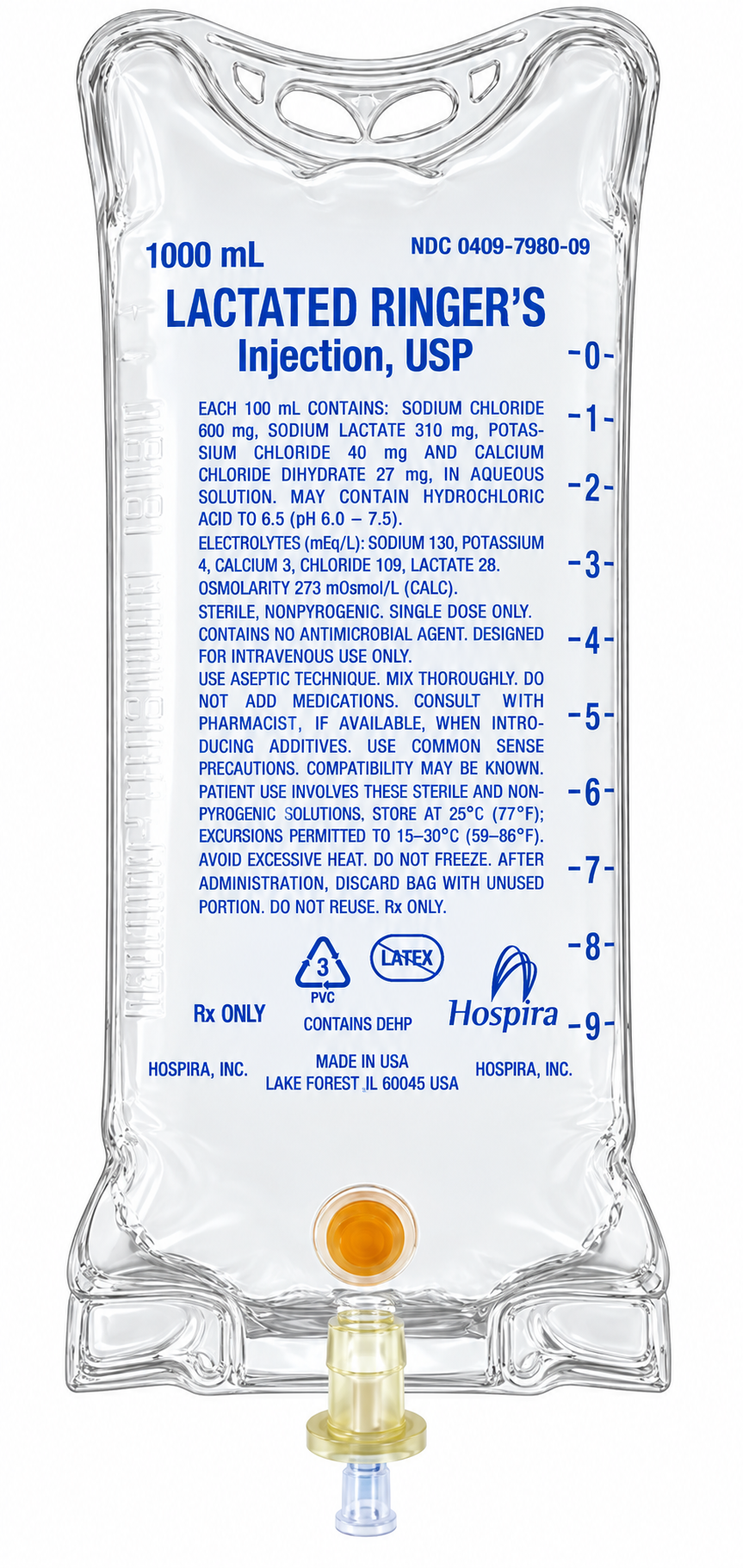 1000 ml bag of Lactated Ringer’s IV Solution-NDC#NDC 0264-7750-00 LOT#J5S786)
