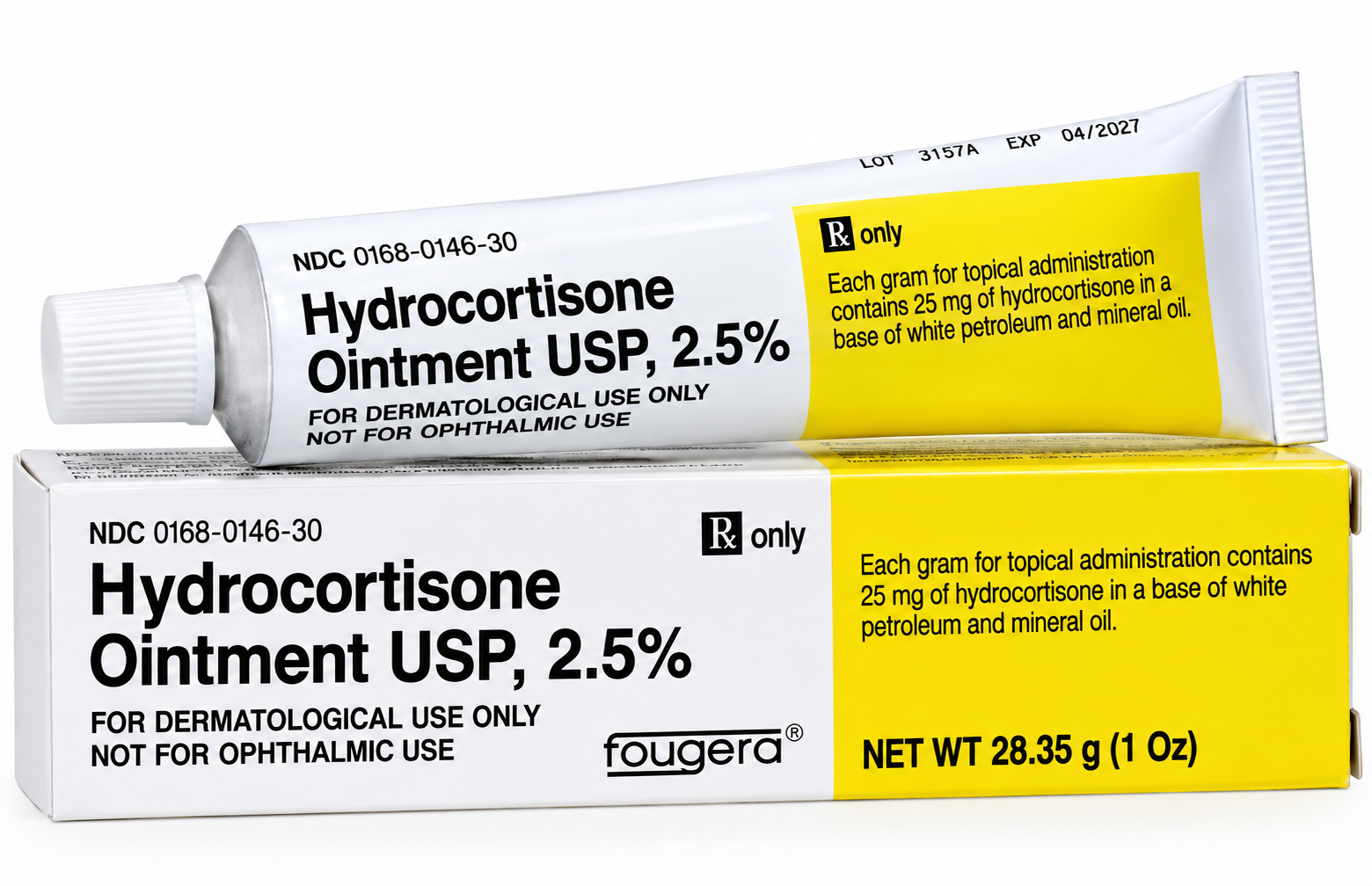Hydrocortisone Topical Ointment 2.5%-28.35 gram tube (NDC# 00168-0146-30 LOT# PL1646)