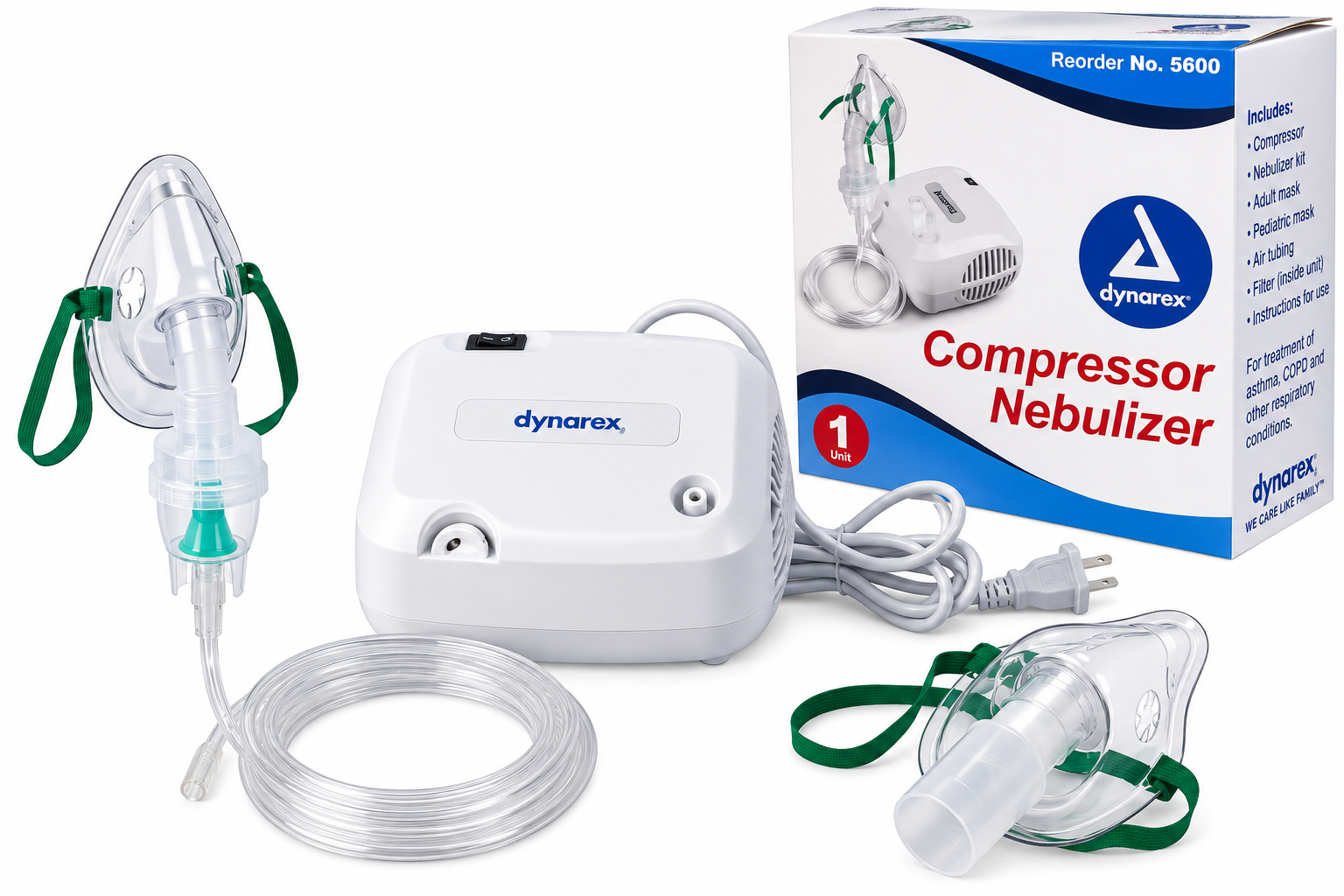 Nebulizer Compressor -Small Volume Mouthpiece- Portable 6.9' Tubing -120V/60Hz-Reusable filter- 6mL Capacity With Adult Mask / Child Mask (LOT#2415003106)