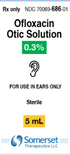 (Floxin) Ofloxacin Otic Solution 0.3%-#5mL bottle (NDC# 70069-0686-01 LOT#A260042)