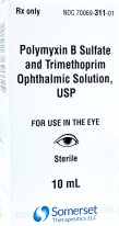 (Polytrim) Polymyxin B Sulfate/Trimethoprim Ophthalmic Solution-10mL (NDC#70069-0311-01 LOT#A250026)