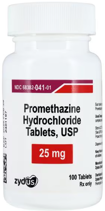 (Phenergan) Promethazine  HCl 25mg-#100 tablets (NDC#68382-041-01 LOT#ZA02250A)