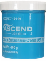 (Silvadene) Silver Sulfadiazine 1% Topical Cream-1 Pound Jar-400 grams-(NDC# 67877-0124-40 LOT# N1292))