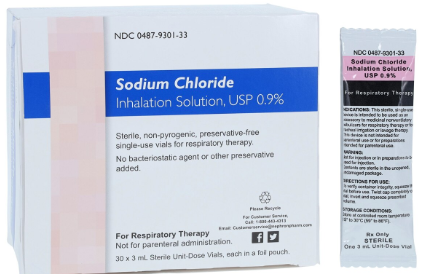 Sodium Chloride Inhalation Solution 0.9%- SINGLE 3mL Ampule -(NDC#00487930133)