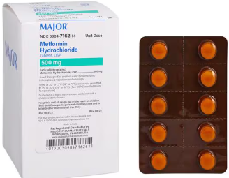 (Glucophage XR ) Metformin HCL ER Tablets 500mg UNIT DOSE-#100