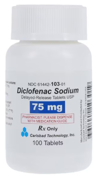 (Voltaren) Diclofenac Sodium Delayed-Release 75mg-#100 tablets