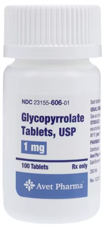 (Robinul) Glycopyrrolate 1mg Tablets-#100 (NDC-23155060601 EXP-LOT#)