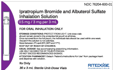(DuoNeb) Ipratropium/Albuterol Bromide Inhalation Solution 0.5/3mg per 3mL -#30/Package