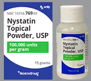 (Nystop) Nystatin Topical Powder 100,000U/gm-#15 gram bottle (NDC#69315030615 LOT#PL24133)