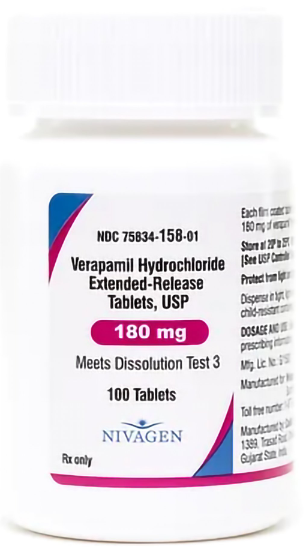 (Calan SR) Verapamil 180mg ER tablets-#100  (NDC#: 68462-0293-01)