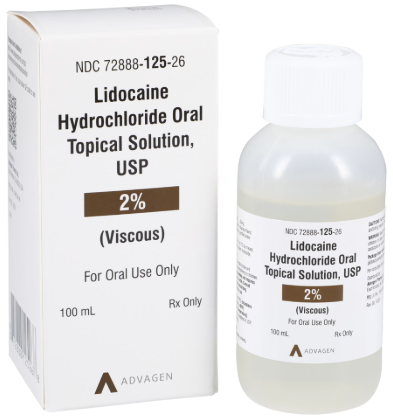Lidocaine Viscous Oral Solution 2% - 100mL bottle (NDC#72888-0125-26  L0T#s25175LA1)