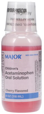Acetaminophen Solution 160mg/5mL- Cherry Flavor-4oz/Bottle