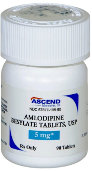(Norvasc) Amlodipine Besylate 5mg- #90 tablets (NDC# 69097-0127-05 LOT#5GG0483)