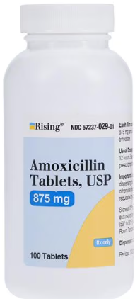 Amoxicillin 875mg Tablets-#100 (NDC 57237-0029-01)