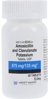 (Augmentin)Amoxicillin/Clavulanate Potassium 875mg/125mg tablets-#20