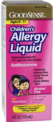 (Benadryl) Diphenhydramine HCL 12.5mg/5mL Oral Solution-#118mL (4 ounces)