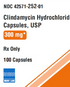 (Cleocin) Clindamycin HCl 300mg capsules-#100 (NDC#42571-0252-01 LOT#yccg212)