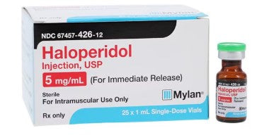 Haldo Box (Haldol) Haloperidol Lactate Injection 5mg/mL SDV- 1mL vial (NDC# 6757 ...