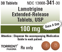 (Lamictal XR) Lamotrigine ER 100mg-#30 tablets (NDC : 13668-0341-30 LOT BGW6M014)