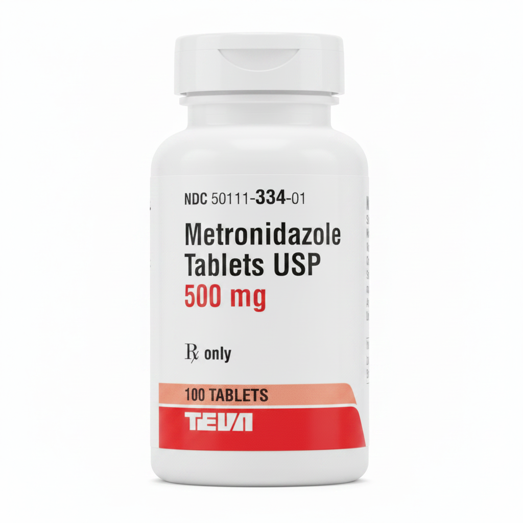 (Flagyl) Metronidazole  500mg-#100 tablets (NDC# 50111-0334-01  LOT#HMZH25041)