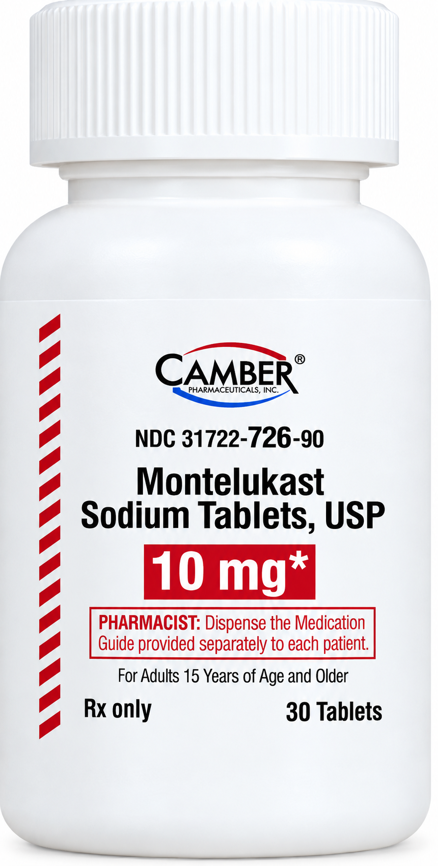(Singulair) Montelukast Sodium Tablets 10mg-#30 (NDC#31722-0726-30 LOT#FD260524A)