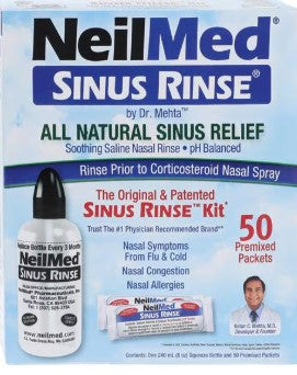 Neilmed Nasal Rinse Solution 8oz Bottle Kit - with 50 saline packets