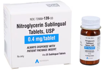 (Nitrostat) Nitroglycerin Sublingual 0.4mg-#25