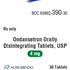 Package insert for Ondansetron Orally Disintegrating Tablets, USP with product details and branding.
