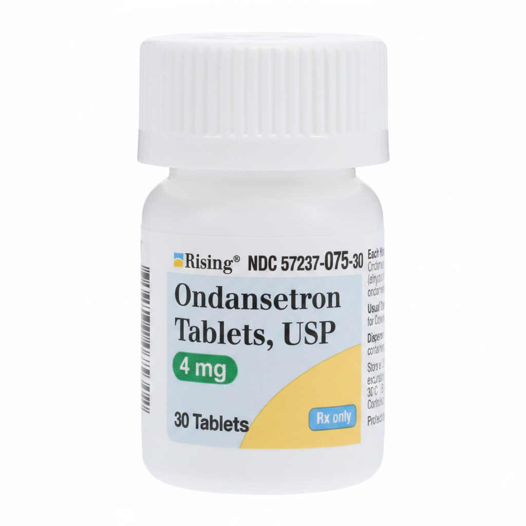 (Zofran NON-ODT) Ondansetron 4mg tablets-#30 (NDC# 57237-075-30 LOT# ONA25022A)