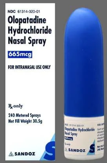 (Patanase) Olopatadine Hcl 665 Mcg Nasal Spray 30.5 Gm-240 Metered Sprays (NDC 65162-0890-23)