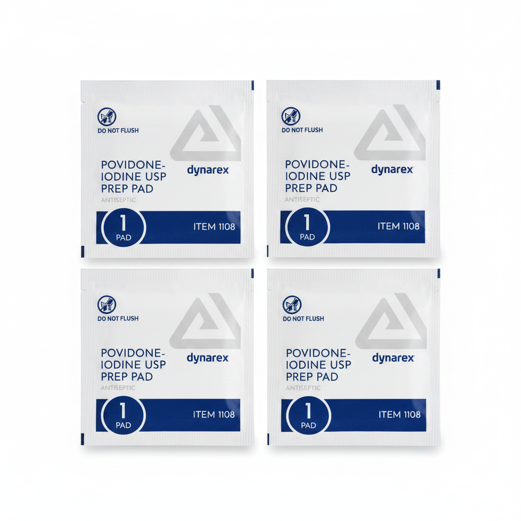 Povidone-Iodine Prep Pad - Group of 4 pads.