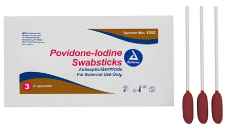 Povidone-Iodine-Impregnated Swabstick 10%- #3 per packet