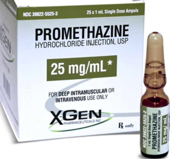 (Phenergan )Promethazine HCl Injection 25 mg/mL SDV- 1mL single ampul (NDC#39822-5525-03 LOT#1N6PH25