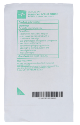 Scrub Brush-Surgical- plain, without detergent-Sterile-#1 count