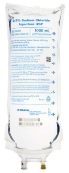Normal Saline IV Solution (NDC-02645-802-00 UNSPSC Taxonomy 51191600- ELECTROLYTES)