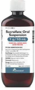 (Carafate) Sucralfate Oral Suspension 1g/10mL-#473mL (NDC:52817-0840-16 LOT: 20559608)
