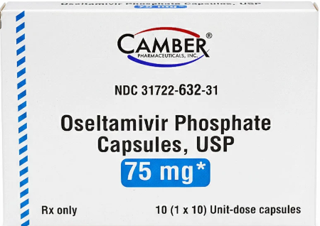 (Tamiflu) Oseltamivir Phosphate Capsules 75mg Unit Dose-#10 capsules/unit dose (NDC# 31722-632-31 LOT# E230308)
