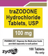 (Desyrel)Trazodone HCl 100mg tablets-#100 (NDC# 68382-0806-01 LOT#EA03174a)