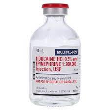 Lidocaine HCl Epinephrine Injection 0.5% 1:200,000 MDV 50mL/Vl