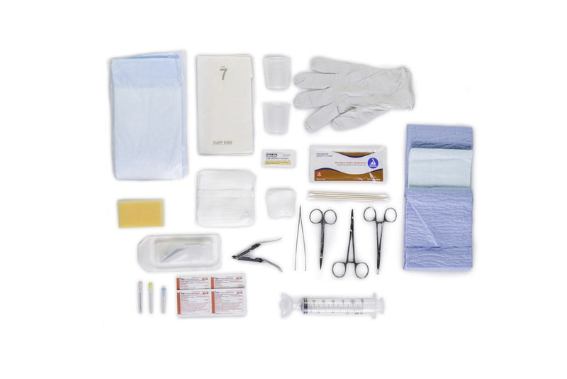 stapler, staple remover, needles, suturing instruments, drapes
